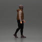 Diorama model building product photo 2: Diorama figure: Bearded man in winter clothing, walking - Diorama miniature (Ref No. A129)