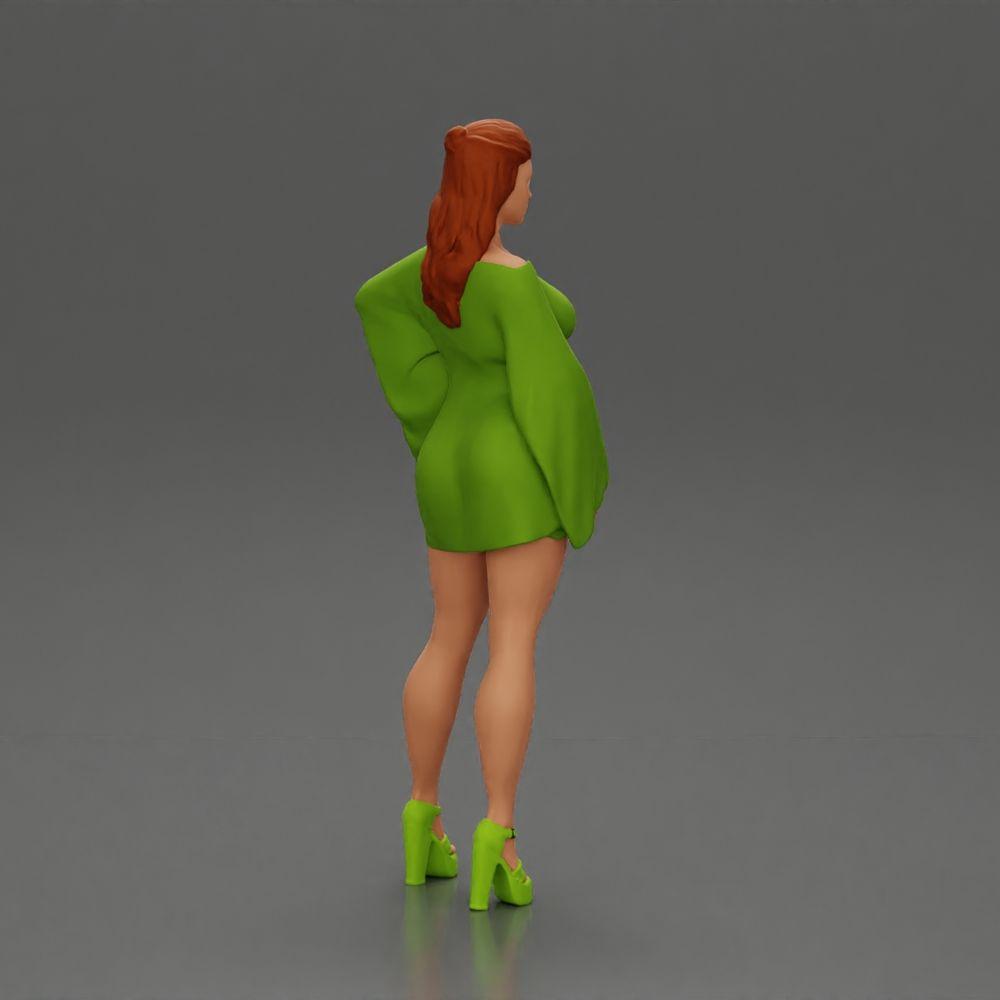 Diorama model building product photo 2: Diorama miniature: Posing woman in kimono dress with platform shoes (Ref No. A86)
