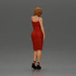 Diorama model building product photo 2: Female diorama figure in mini dress, short hair, hand on neck, necklace (Ref No. A99)