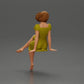 Diorama model building product photo 3: Diorama miniature figure: Sitting woman in a dress, barefoot, short hair in the wind (Ref No. A95)