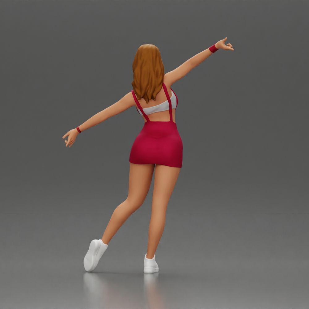 Diorama model building product photo 3: Diorama figure: dynamic woman in red sports outfit, standing pose, sneakers (Ref No. A124)
