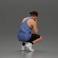 Diorama model building product photo 3: Diorama miniature: Thoughtful man sitting with cap, shorts, and sneakers (Ref No. A77)