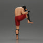 Diorama model building product photo 3: Diorama figure: martial arts miniature, kicking pose with headgear, gloves & shin guards (Ref No. A122)