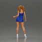 Diorama model building product photo 3: Diorama figure: Female miniature figure standing in a short dress with braids and sandals (Ref No. A123)