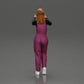 Diorama model building product photo 3: Standing, smiling girl in overalls, both thumbs up - diorama figure (Ref No. A82)