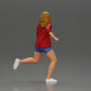 Diorama model building product photo 3: Diorama figure: Running young woman with open shirt & shorts, determined (Ref No. A102)