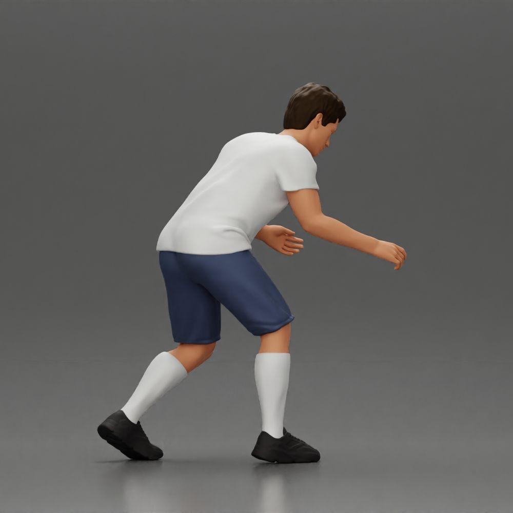 Diorama model building product photo 3: Diorama miniature: Man in shorts playing table football, t-shirt & high socks (Ref No. A71)