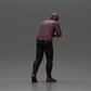 Diorama model building product photo 3: Diorama figure: Man with hood, hands on car, slightly leaning forward (Ref No. A115)
