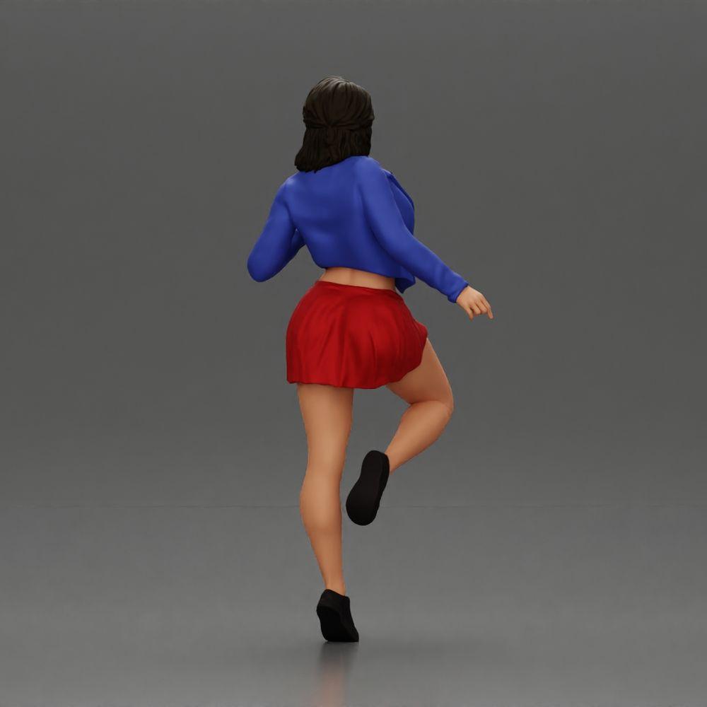 Diorama model building product photo 3: Miniature: Confident woman in short jacket and mini skirt, dynamic pose (Ref No. A139)