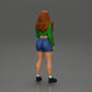 Diorama model building product photo 3: Miniature figure: sporty girl standing with short jacket, shorts, and sneakers (Ref No. A74)