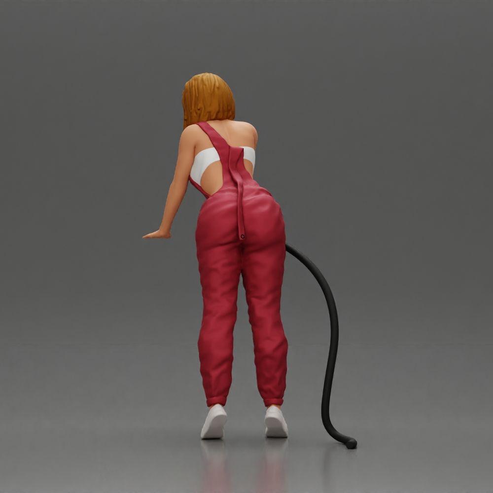 Diorama model building product photo 4: Diorama figure: Mechanic with fuel nozzle in red overalls - standing diorama miniature (Ref No. A136)