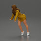 Diorama model building product photo 4: Diorama miniature: Woman in long shirt, dynamic forward pose on tiptoes (Ref No. A121)