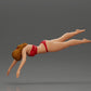 Diorama model building product photo 4: Diorama miniature: Woman in red bikini, elegant diving/jumping pose (Ref No. A137)