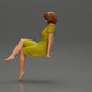 Diorama model building product photo 4: Diorama miniature figure: Sitting woman in a dress, barefoot, short hair in the wind (Ref No. A95)