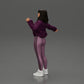 Diorama model building product photo 4: Diorama miniature: Woman in open jacket, crop top, and tight pants (Ref No. A114)