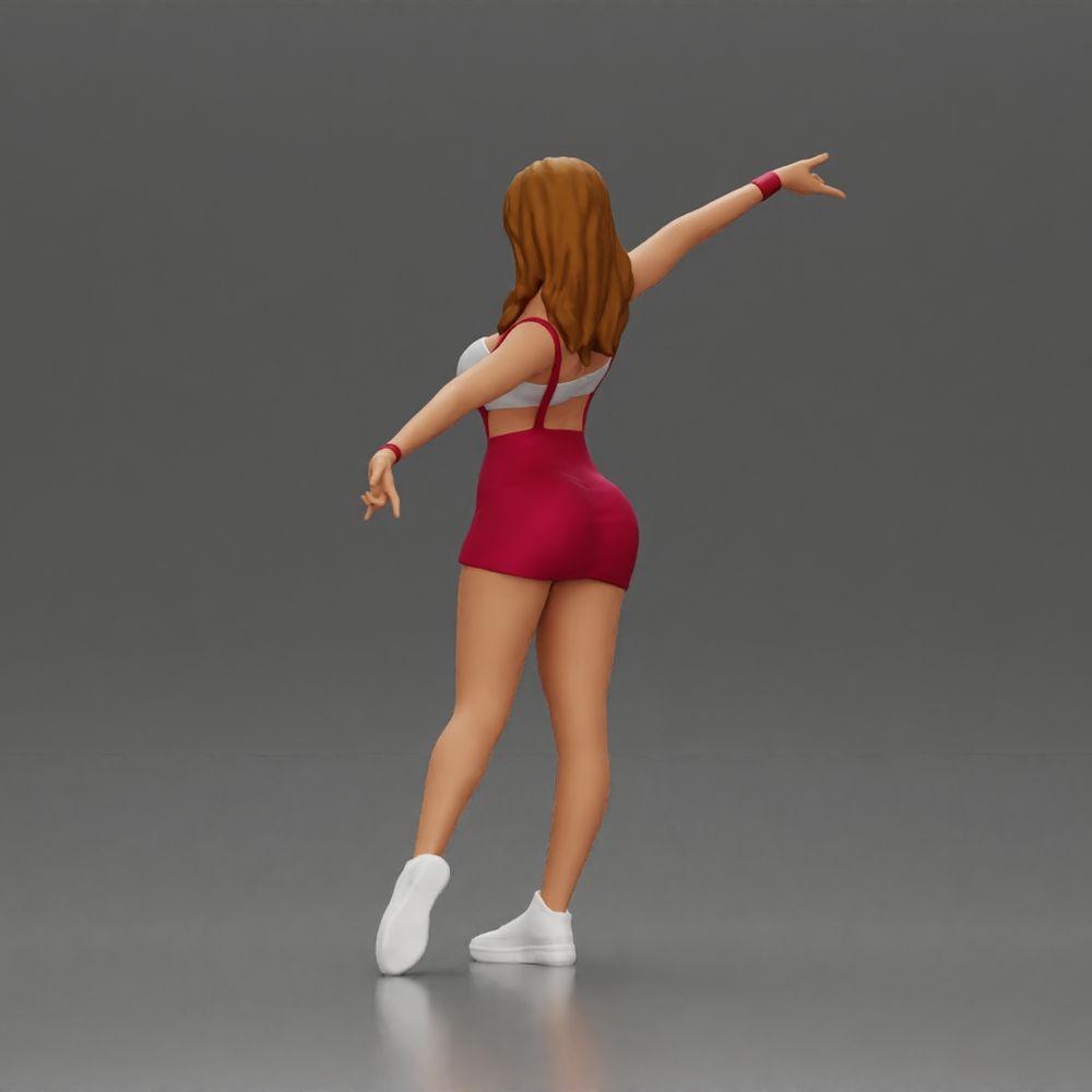 Diorama model building product photo 4: Diorama figure: dynamic woman in red sports outfit, standing pose, sneakers (Ref No. A124)