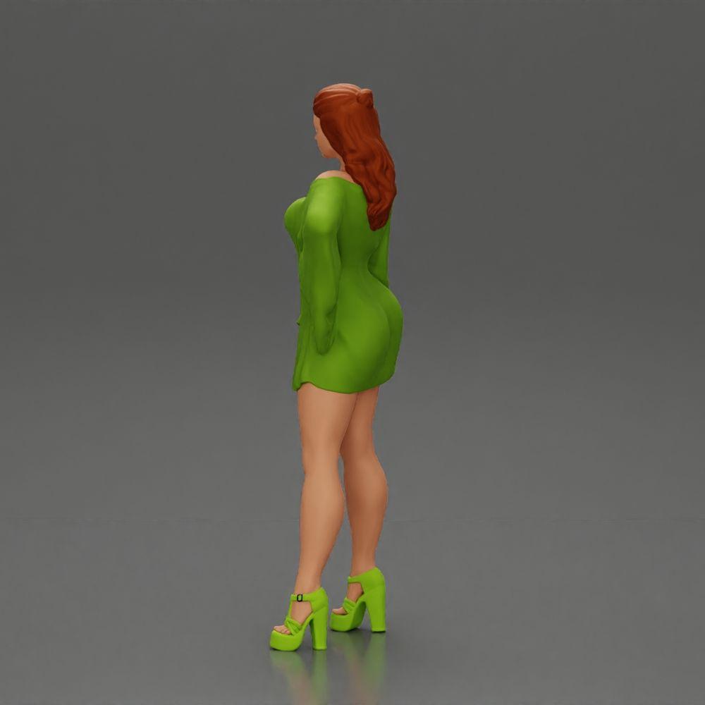 Diorama model building product photo 4: Diorama miniature: Posing woman in kimono dress with platform shoes (Ref No. A86)