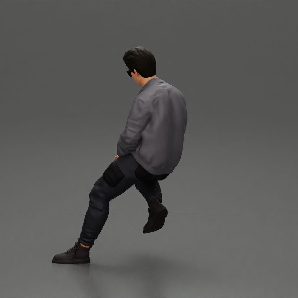 Diorama model building product photo 4: Diorama figure: Sitting man in car, jacket & sunglasses (Ref No. A107)