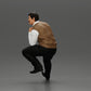 Diorama model building product photo 4: Diorama sitting figure: Turkish man with tie and vest, half kneeling (Ref No. A72)
