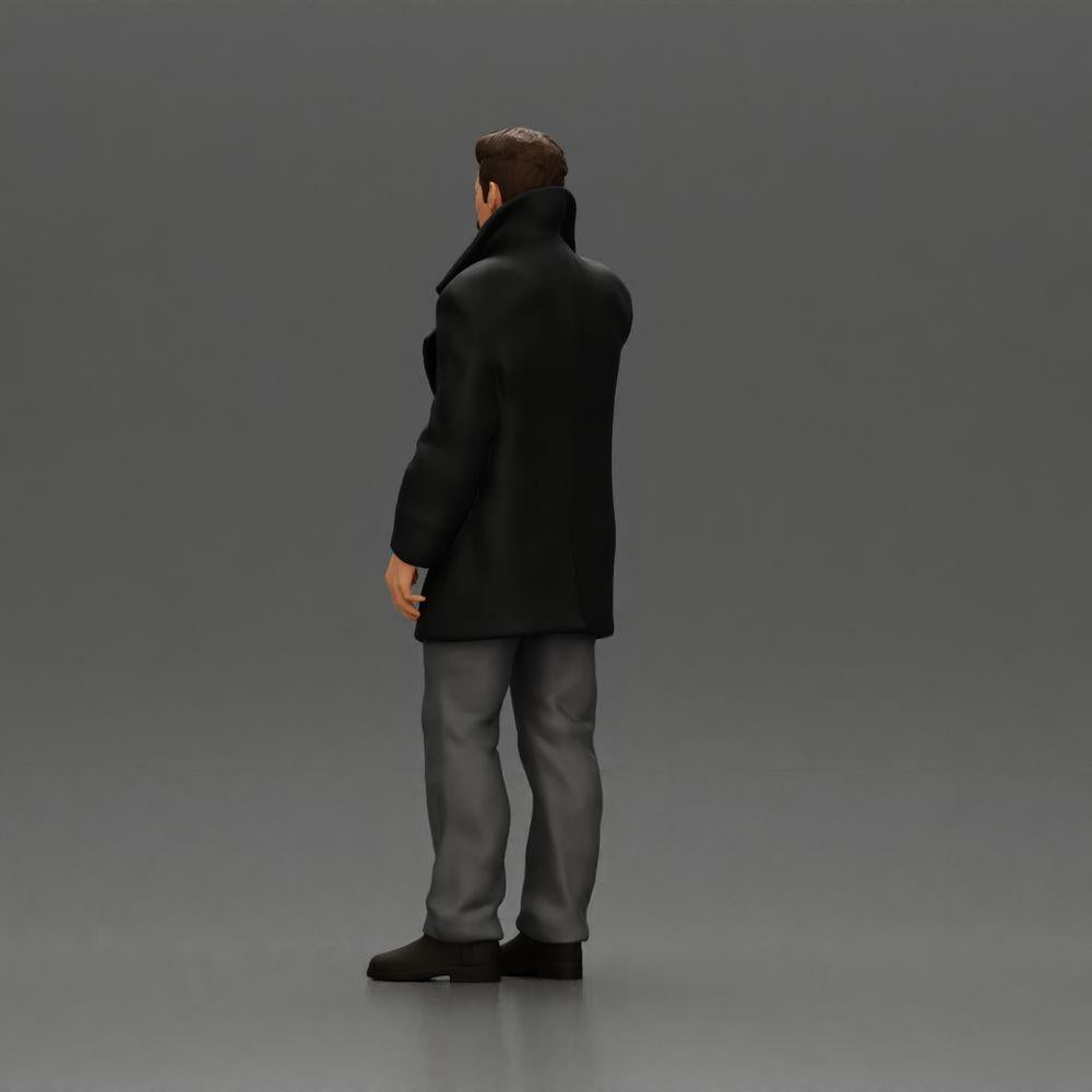 Diorama model building product photo 4: Diorama figure - Turkish man in a coat with a turtleneck, talking on the phone (Ref No. A78)