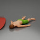 Diorama model building product photo 4: Diorama miniature: Lying person prone next to surfboard with fins (Ref No. A66)