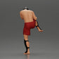 Diorama model building product photo 4: Diorama figure: martial arts miniature, kicking pose with headgear, gloves & shin guards (Ref No. A122)