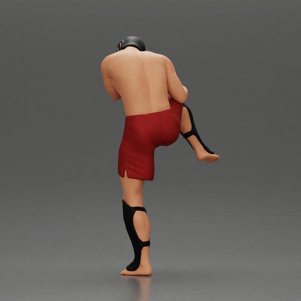 Diorama model building product photo 4: Diorama figure: martial arts miniature, kicking pose with headgear, gloves & shin guards (Ref No. A122)