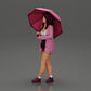 Diorama model building product photo 5: Female diorama figure in open cardigan and shorts with umbrella (Ref No. A92)