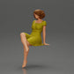 Diorama model building product photo 5: Diorama miniature figure: Sitting woman in a dress, barefoot, short hair in the wind (Ref No. A95)
