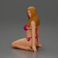 Diorama model building product photo 5: Kneeling miniature figure woman in bikini, sitting on flat base - beach diorama (Ref No. A83)