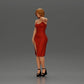 Diorama model building product photo 5: Female diorama figure in mini dress, short hair, hand on neck, necklace (Ref No. A99)