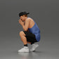 Diorama model building product photo 5: Diorama miniature: Thoughtful man sitting with cap, shorts, and sneakers (Ref No. A77)