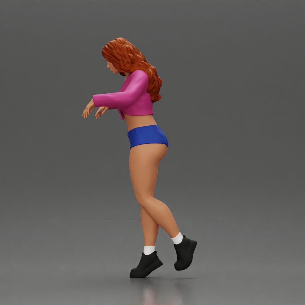 Diorama model building product photo 5: Female diorama figure in mini skirt and shorts, standing at the edge of the stairs (Ref No. A73)