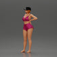 Diorama model building product photo 5: Diorama figure: Standing miniature figure in summer look with cap, shorts, barefoot on the beach (Ref No. A108)