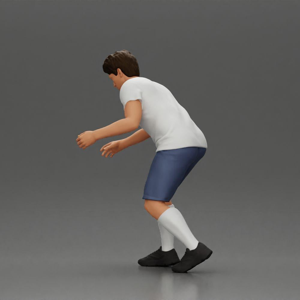 Diorama model building product photo 5: Diorama miniature: Man in shorts playing table football, t-shirt & high socks (Ref No. A71)