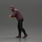 Diorama model building product photo 5: Diorama figure: Man with hood, hands on car, slightly leaning forward (Ref No. A115)