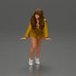 Diorama model building product photo 5: Diorama miniature: Woman in long shirt, dynamic forward pose on tiptoes (Ref No. A121)