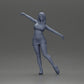 Diorama model building product photo 6: Diorama figure: dynamic woman in red sports outfit, standing pose, sneakers (Ref No. A124)