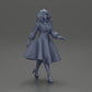 Diorama model building product photo 6: Diorama figure: miniature figure woman in red dress with fur trim in walking pose - Diorama (Ref No. A117)