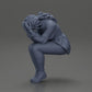 Diorama model building product photo 6: miniature figure: sad girl with puff sleeves, sitting, face in hands (Ref No. A88)