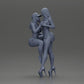 Diorama model building product photo 6: miniature diorama: 2 figures - cap, top & shorts; short dress with platforms (Ref No. A135)
