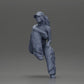 Diorama model building product photo 6: miniature figure: lowrider woman sitting with cap, arm on knee, tank top & sneakers (Ref No. A138)