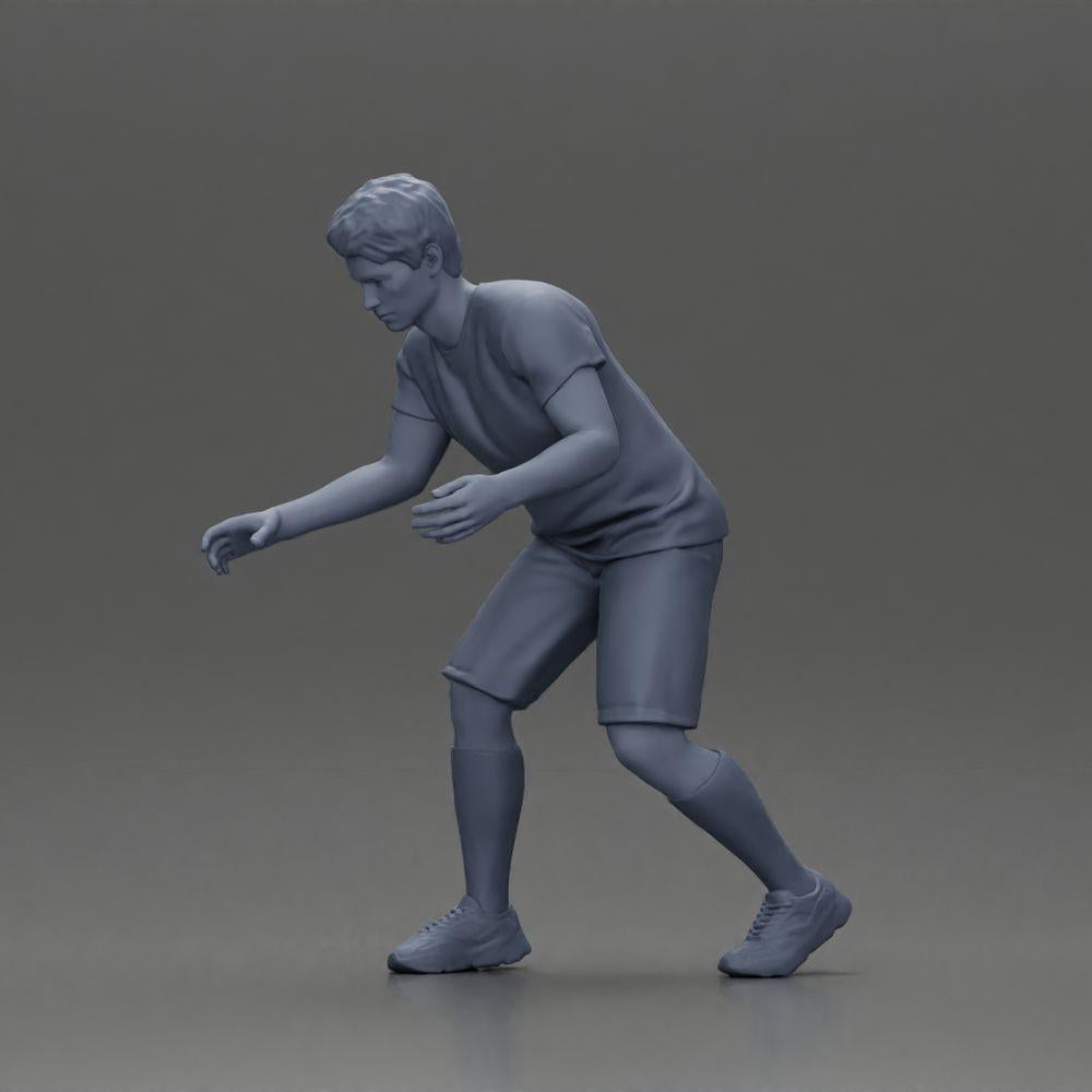 Diorama model building product photo 6: Diorama miniature: Man in shorts playing table football, T-shirt & high socks (Ref No. A71)