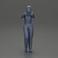 Diorama model building product photo 6: Standing, smiling girl in overalls, both thumbs up - Diorama figure (Ref No. A82)