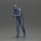 Diorama model building product photo 6: Diorama figure: Man with hood, hands on car, slightly leaning forward (Ref No. A115)