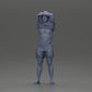 Diorama model building product photo 6: Standing miniature: muscular man in shorts pulling T-shirt over his head (Ref No. A90)