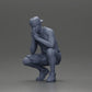 Diorama model building product photo 6: Diorama miniature: Pensive man sitting with cap, shorts, and sneakers (Ref No. A77)