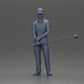 Diorama model building product photo 6: Diorama figure: miniature golfer standing with cap, glove, and golf club - diorama figure (Ref No. A143)