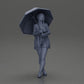Diorama model building product photo 6: Female diorama figure in open cardigan and shorts with umbrella (Ref No. A92)