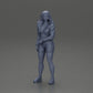 Diorama model building product photo 6: miniature figure: sporty girl standing with short jacket, shorts, and sneakers (Ref No. A74)